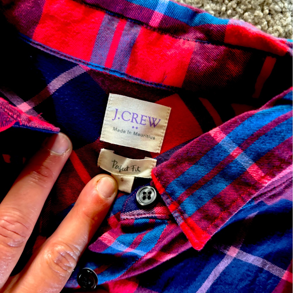 J Crew Perfect Fit women’s plaid shirt